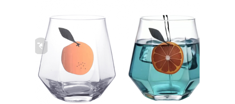 变色杯子创意新品水果系六角玻璃杯子